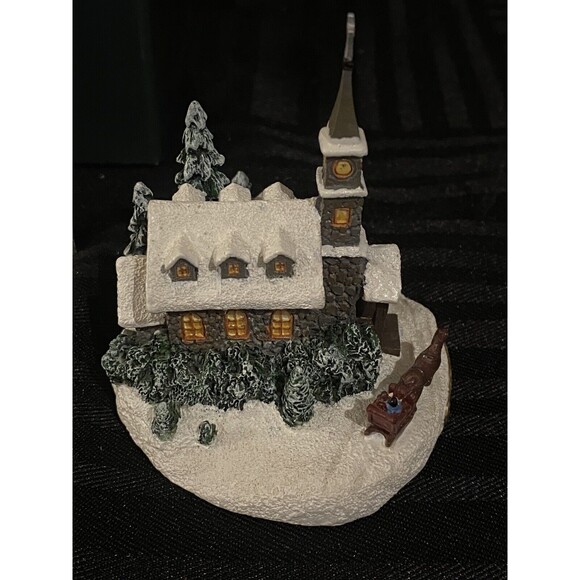 Thomas Kinkade Miniature Sculpture Sunday Evening Sleigh Ride 1999 in box - Picture 5 of 8